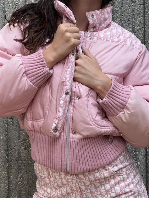 dior logo pink|dior pink puffer logo.